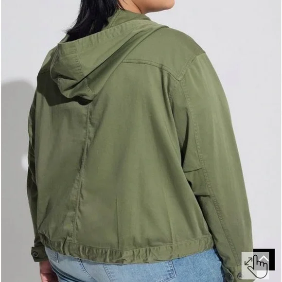 NEW Torrid hooded cropped utility jacket - Picture 2 of 12